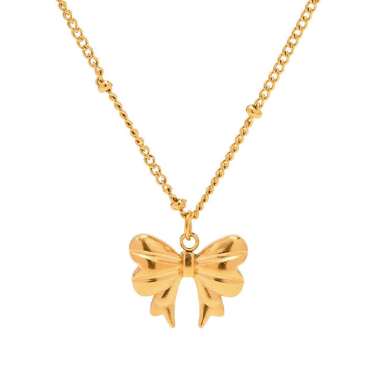 Ruban in gold butterfly necklace