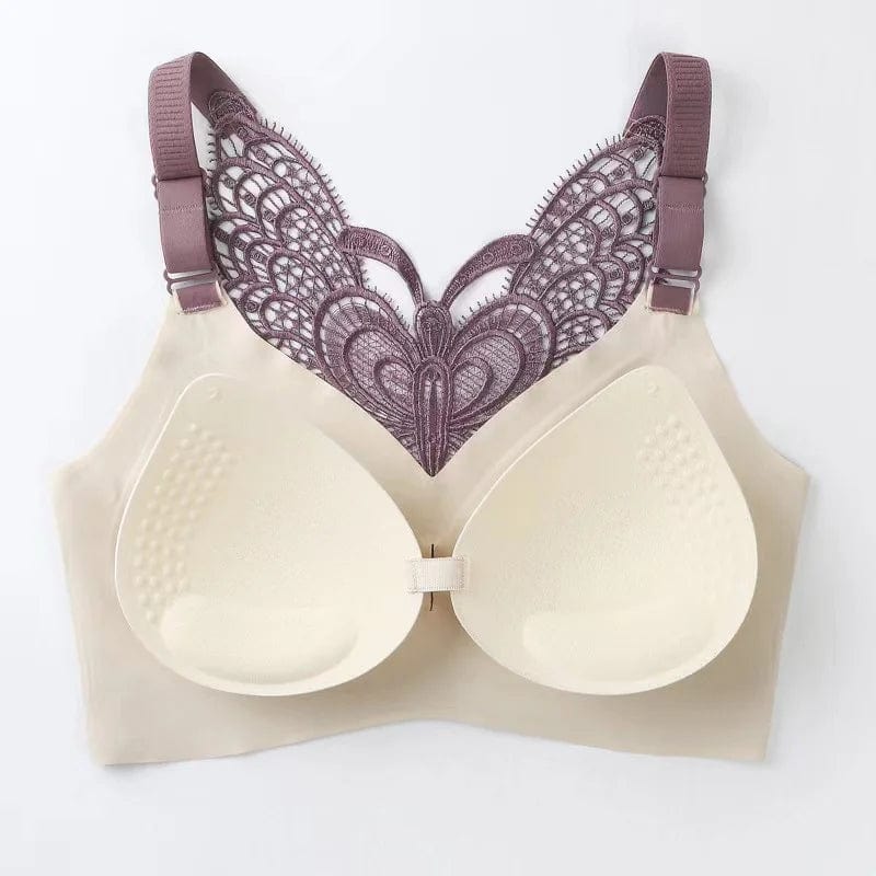 Sexy Butterfly Beautiful Back No Steel Ring Underwear Ladies Seamless Sports Shockproof Gathering Comfortable Large Size Bra