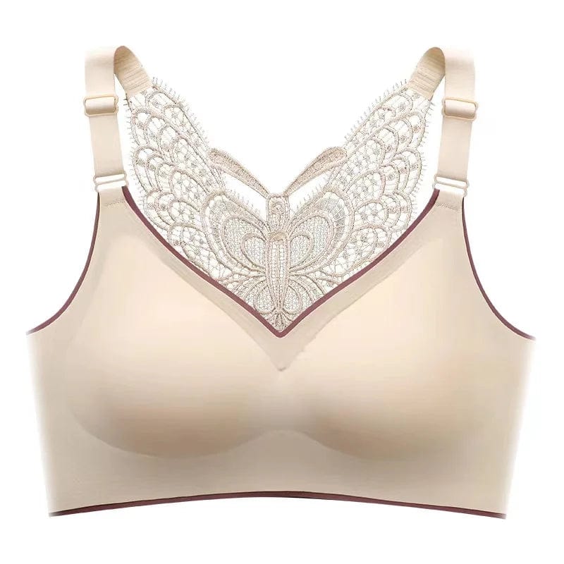 Sexy Butterfly Beautiful Back No Steel Ring Underwear Ladies Seamless Sports Shockproof Gathering Comfortable Large Size Bra