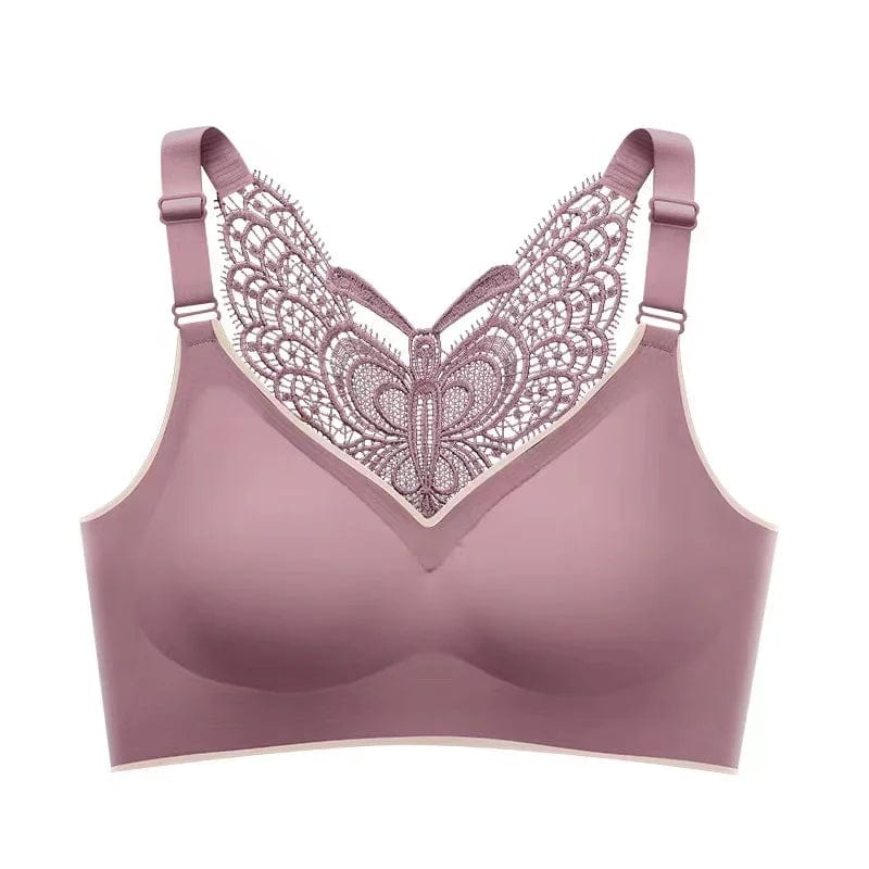 Sexy Butterfly Beautiful Back No Steel Ring Underwear Ladies Seamless Sports Shockproof Gathering Comfortable Large Size Bra