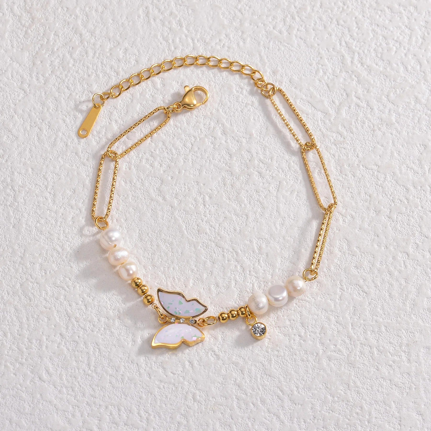 Sifisrri Fashion Colorful Oil Frosted Butterfly Bracelet for Women Stainless Steel Adjustable Gold Color Bangles Jewelry Gift