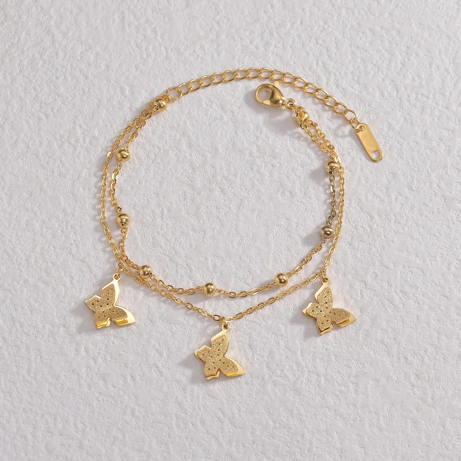 Sifisrri Fashion Colorful Oil Frosted Butterfly Bracelet for Women Stainless Steel Adjustable Gold Color Bangles Jewelry Gift