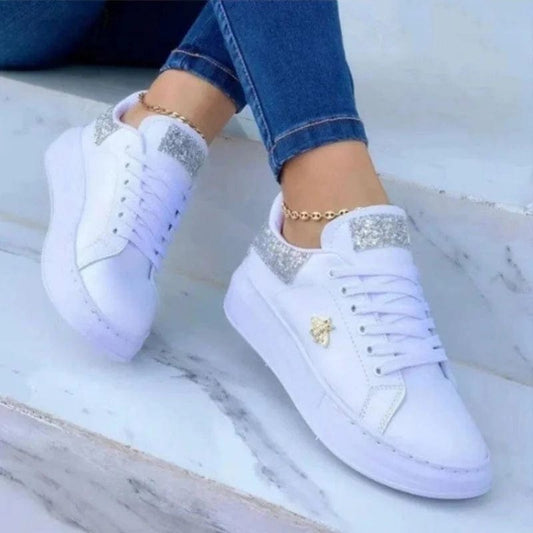 Silver butterfly shoes sneakers