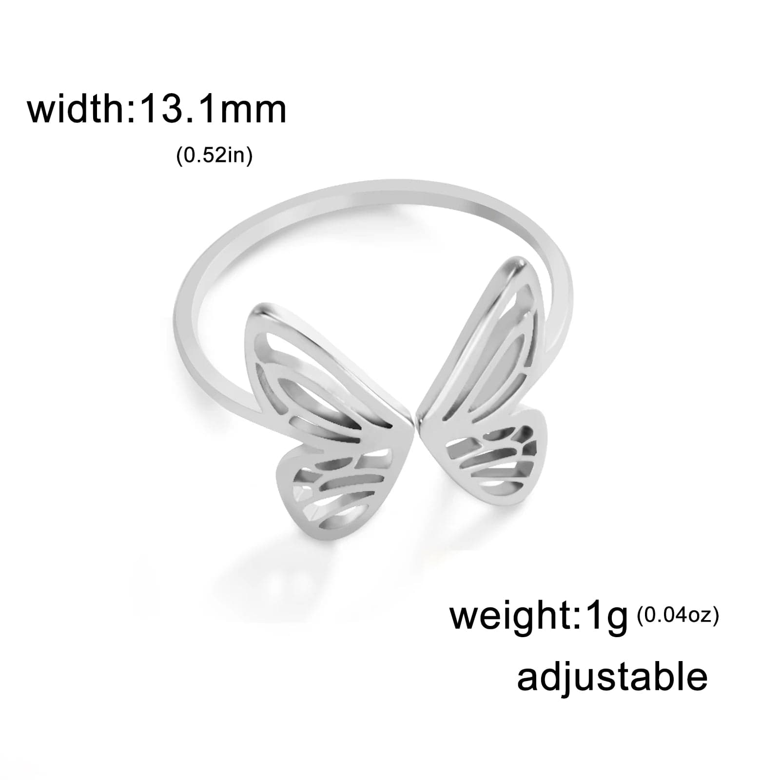 Skyrim Open Butterfly Ring Stainless Steel Gold Color Women Aesthetic Finger Rings Kpop Fashion Wedding Jewelry Gift Wholesale