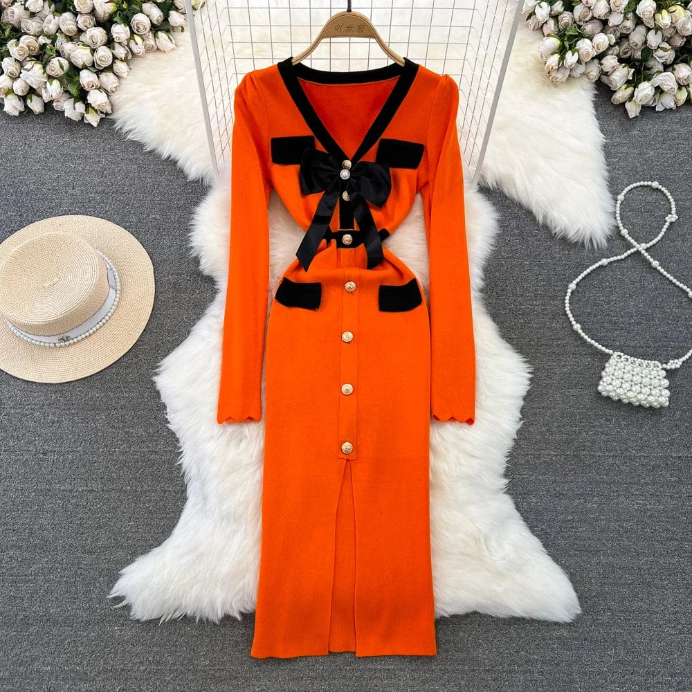 Sophisticated butterfly long sleeve bodycon dress