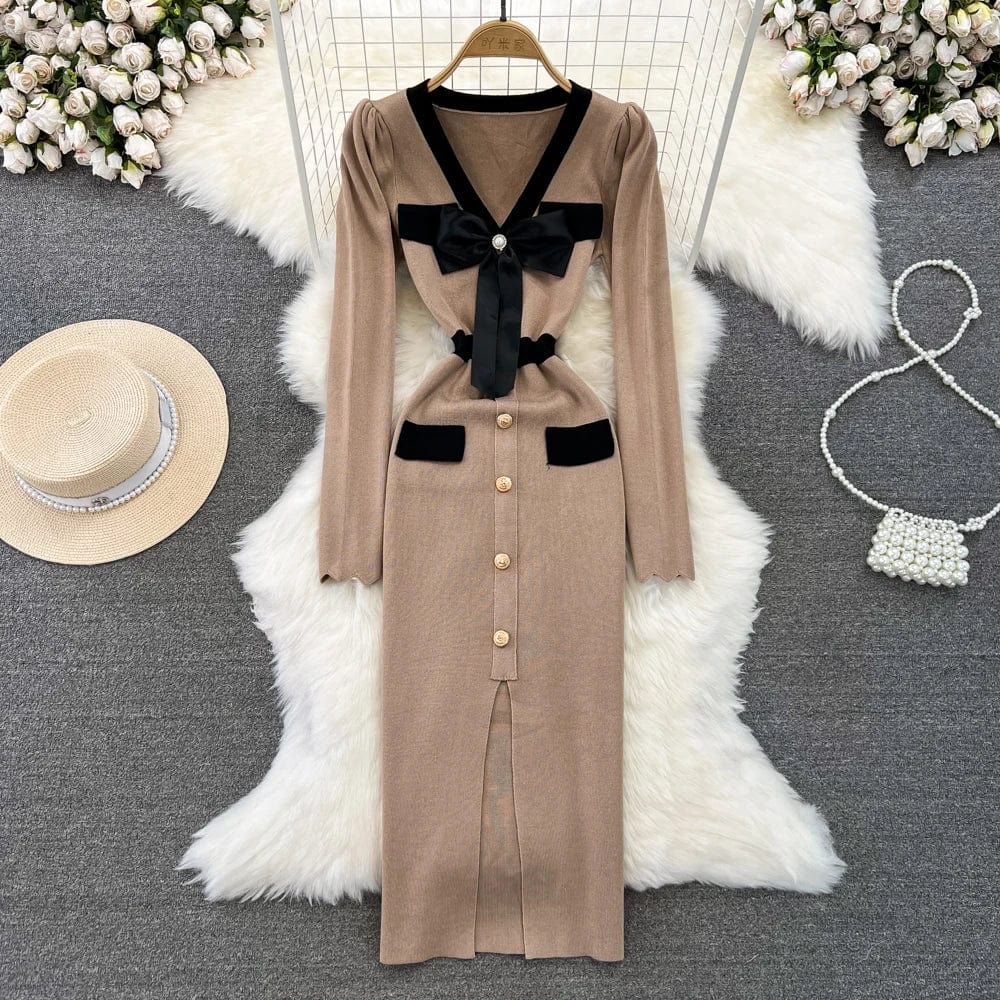 Sophisticated butterfly long sleeve bodycon dress