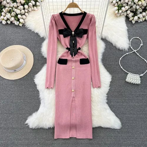 Sophisticated butterfly long sleeve bodycon dress