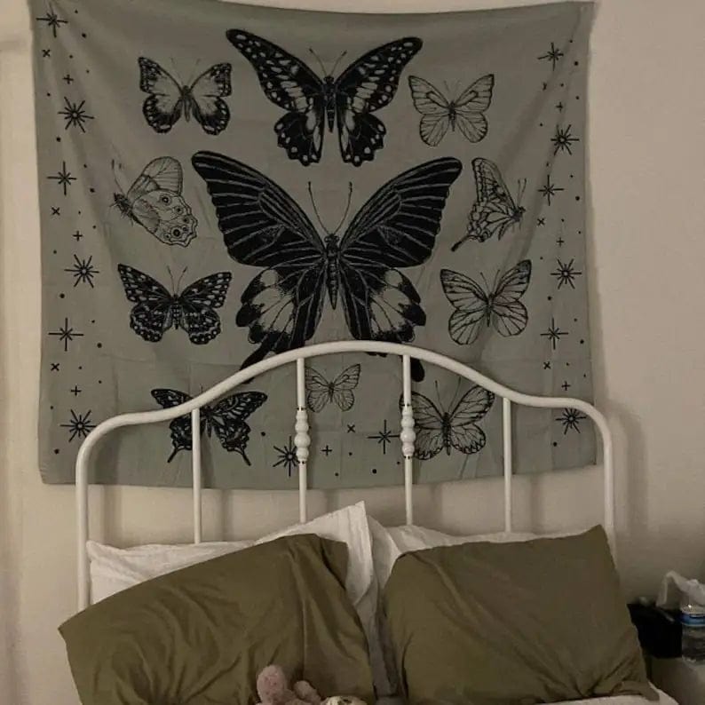 Vintage butterfly tapestry for bedroom