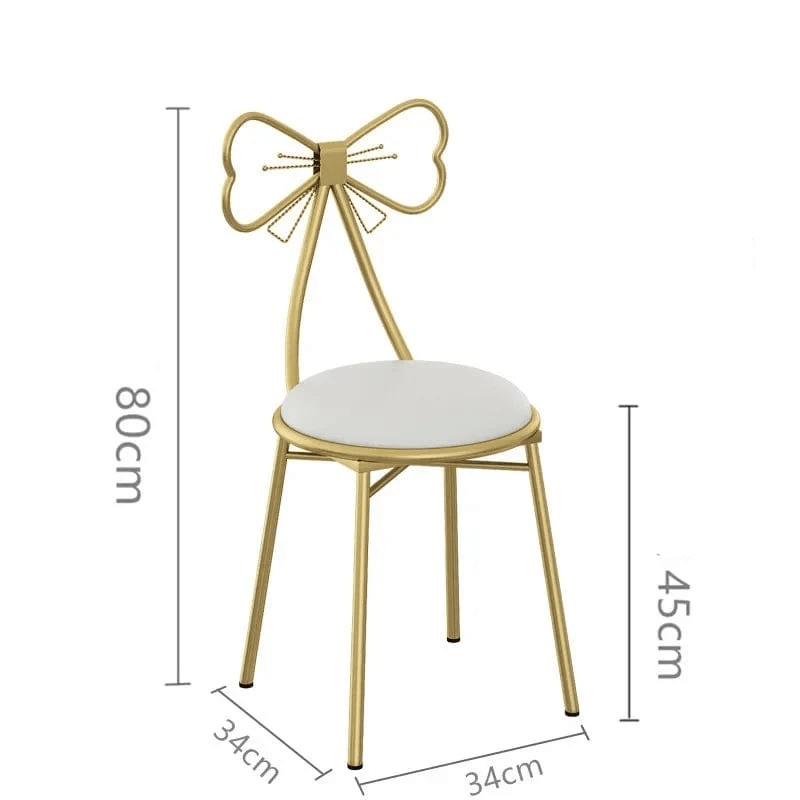 White and gold butterfly stool