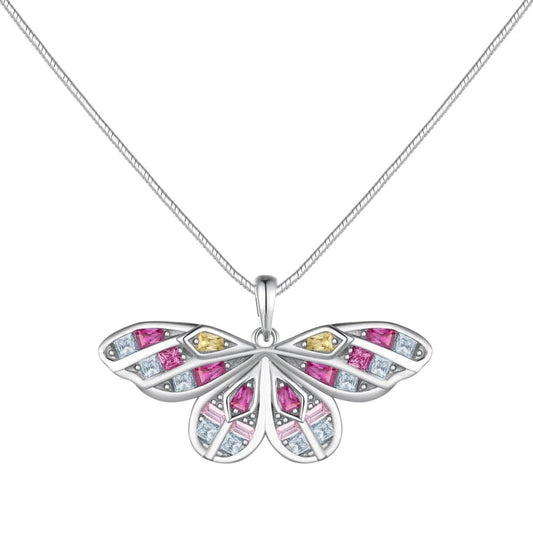 Wong Rain 925 Sterling Silver Colorful Butterfly Lab Sapphire High Carbon Diamond Gemstone Pendant Necklace Jewelry Wholesale