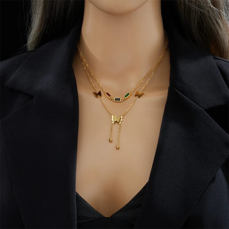 Zitoun butterfly gold necklace